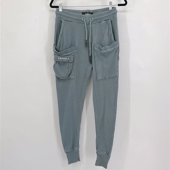 Youngla Men's Waffle Knit Cargo Joggers Size Medium - Picture 1 of 7